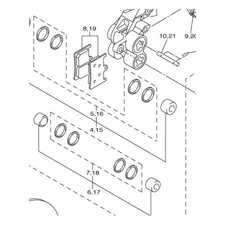 KIT JOINTS ETRIERS AVANT POUR 900 TDM 1300 FJR 2003-2005 ORIGINE