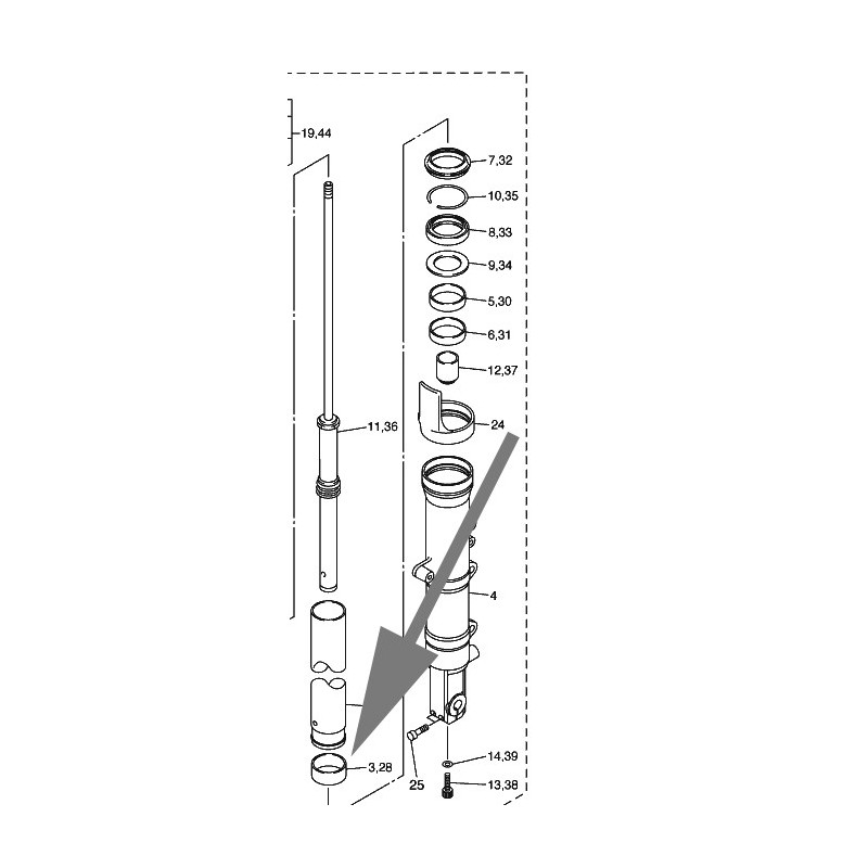 COUSSINET DU TUBE DE FOURCHE 1300 FJR 2006-2015