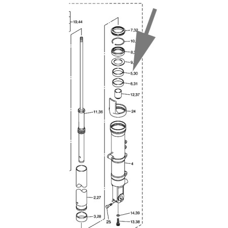 COUSSINET SUPERIEUR FOURREAU DE FOURCHE 1300 FJR 2006-2015