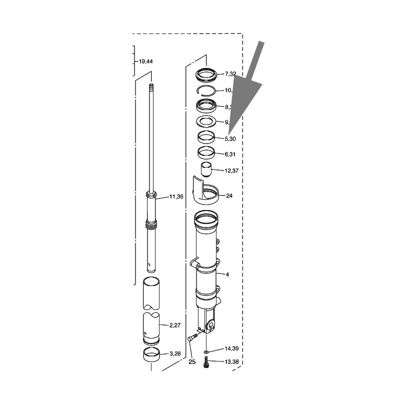 COUSSINET SUPERIEUR FOURREAU DE FOURCHE 1300 FJR 2006-2015