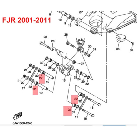 ROULEMENT BASCULEUR 1300 FJR 2001-2011