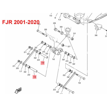 TUBE DE ROULEMENT BASCULEUR BIELLETTE 1300 FJR 2001-2020