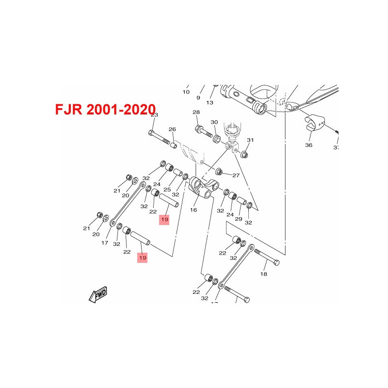 TUBE DE ROULEMENT BASCULEUR BIELLETTE 1300 FJR 2001-2020