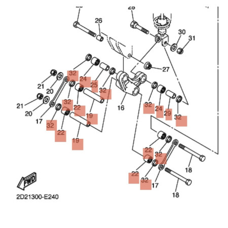 KIT REPARATION BRAS OSCILLANT 1300 FJR 2001-2011