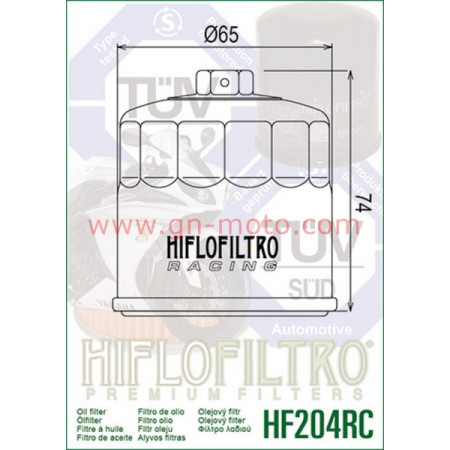 FILTRE A HUILE HILOFILTRO RACING 1300 FJR MT09 TRACER HF204R