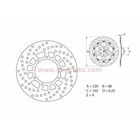 660 XTZ 1991-1996 : DISQUE FREIN AVANT BREMBO ORO 68B40742