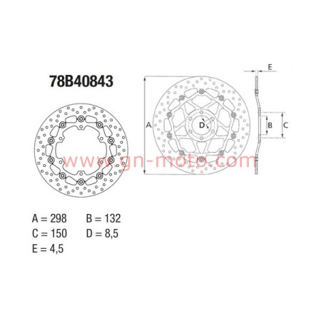 660 XTZ 2008-2013 : DISQUE FREIN AVANT FLOTTANT BREMBO ORO 78B40843