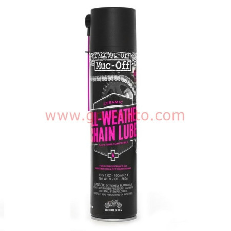 GRAISSE CHAINE CERAMIQUE HAUTE PERFORMANCE  MUC-OFF ALL WHEATHER CHAIN LUBE 400ml