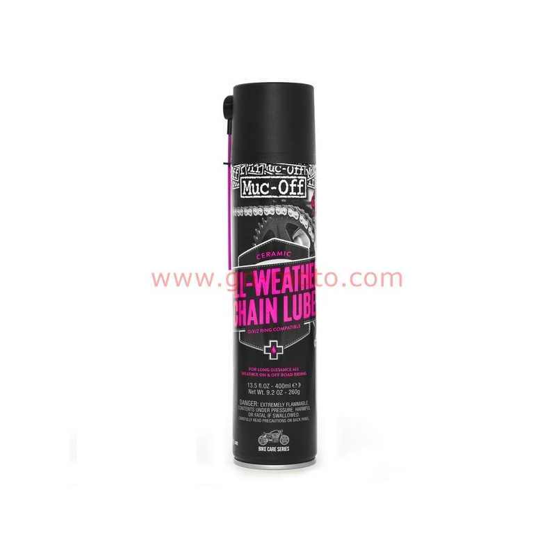 GRAISSE CHAINE CERAMIQUE HAUTE PERFORMANCE  MUC-OFF ALL WHEATHER CHAIN LUBE 400ml