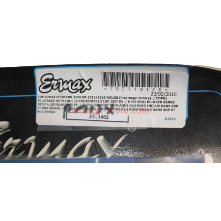 Support de plaque Ermax Honda CBR 1000 RR 2012-2016