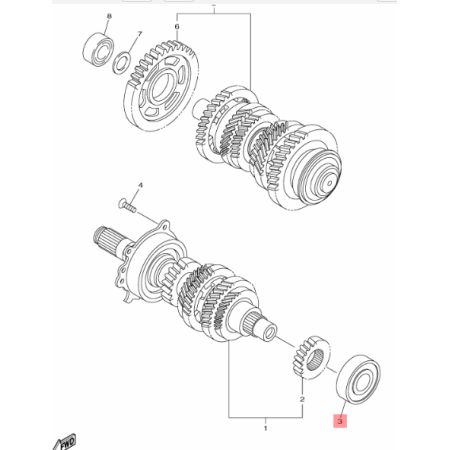 roulement neuf interne axe sortie arbre yamaha 1300 fjr vmax93306-37214