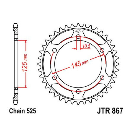 COURONNE ACIER 850 TDM DE 42 A 44 DTS