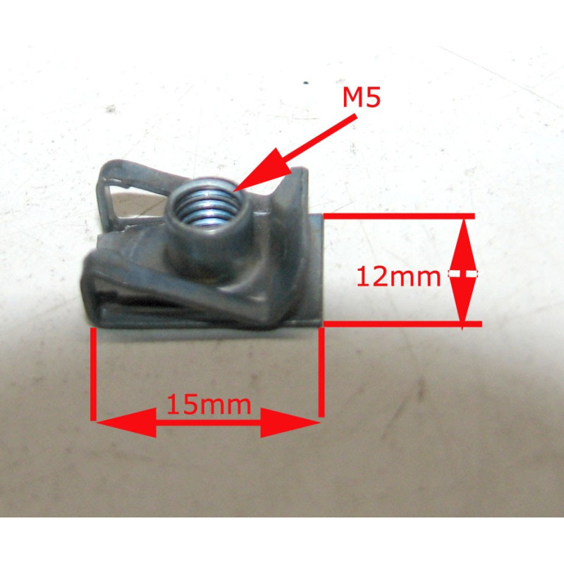Agrafe carrosserie M5 grand modele Clip écrou 20x14mm pour vis diamètre 5  épaisseur de tôle 0,5-2mm
